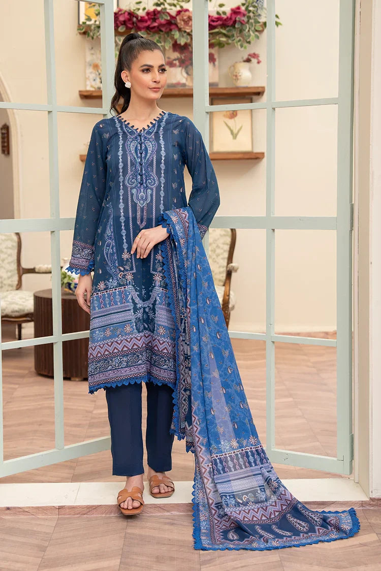 Picture of Ellena - 3-PC Unstitched Printed Lawn Suit - Available at Raja Sahib