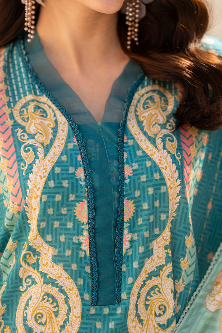 Picture of Ellena - 3-PC Unstitched Printed Lawn Suit - Available at Raja Sahib