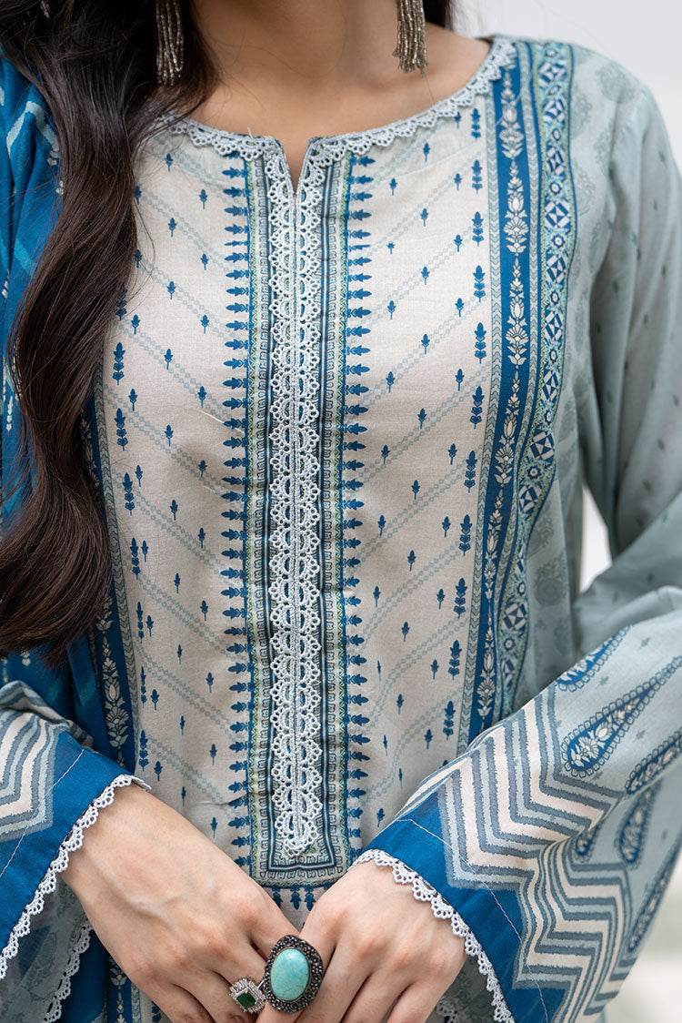 Picture of Ellena - 3-PC Unstitched Printed Lawn Suit - Available at Raja Sahib