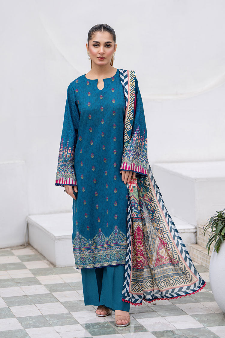 Picture of Ellena - 3-PC Unstitched Printed Lawn Suit - Available at Raja Sahib