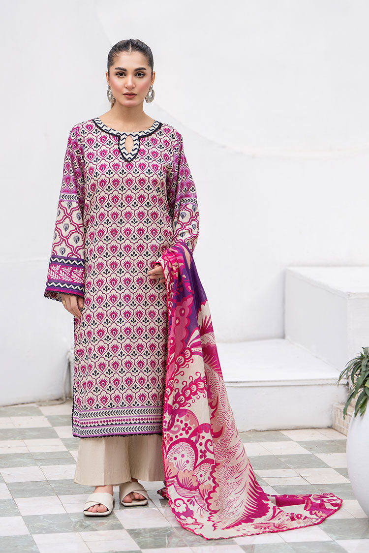 Picture of Ellena - 3-PC Unstitched Printed Lawn Suit - Available at Raja Sahib
