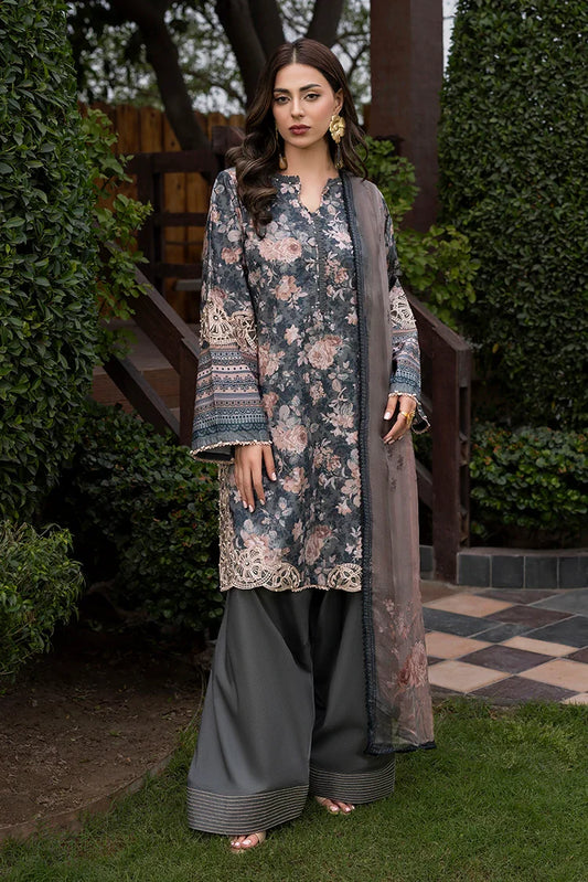 Picture of Ellena - 3-PC Unstitched Embroidered Lawn Suit - Available at Raja Sahib