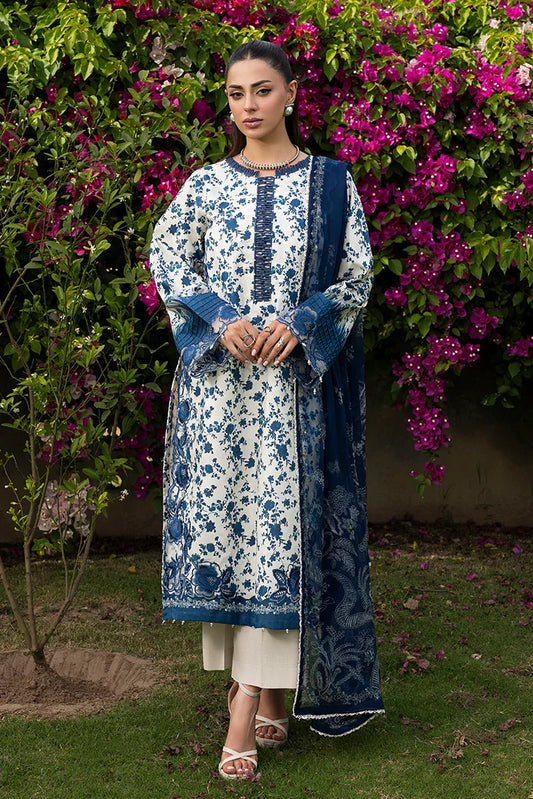 Picture of Ellena - 3-PC Unstitched Embroidered Lawn Suit - Available at Raja Sahib