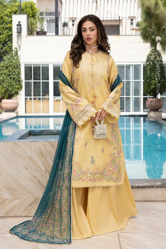 Picture of Ellena - 3-PC Unstitched Embroidered Lawn Suit - Available at Raja Sahib