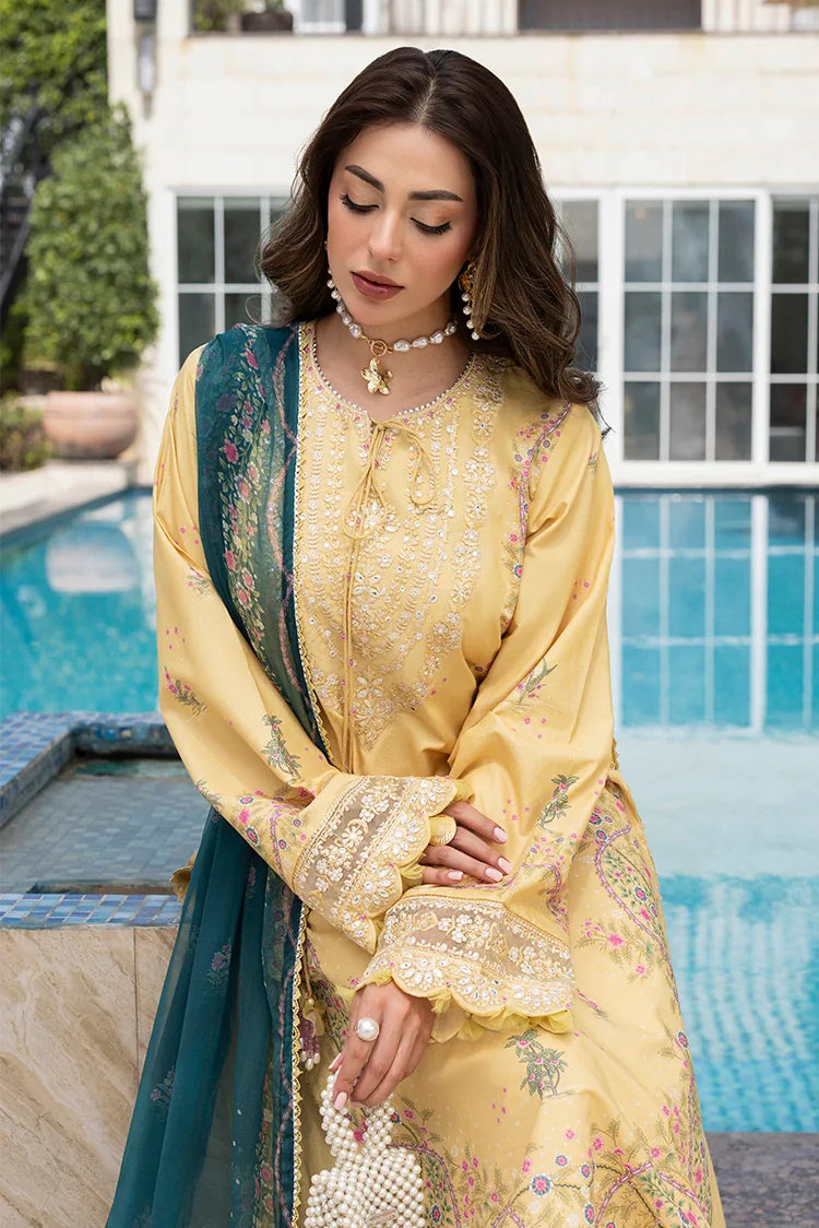 Picture of Ellena - 3-PC Unstitched Embroidered Lawn Suit - Available at Raja Sahib