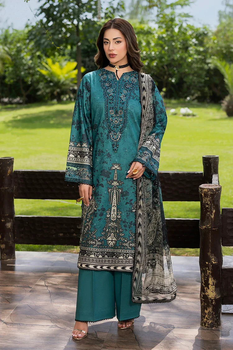 Picture of Ellena - 3-PC Unstitched Embroidered Lawn Suit - Available at Raja Sahib