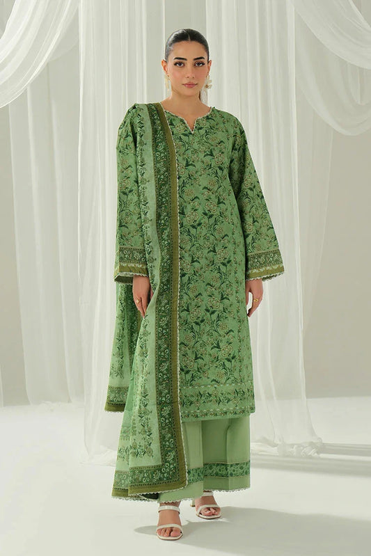 Ellena - 3-PC Unstitched Printed Lawn Suit