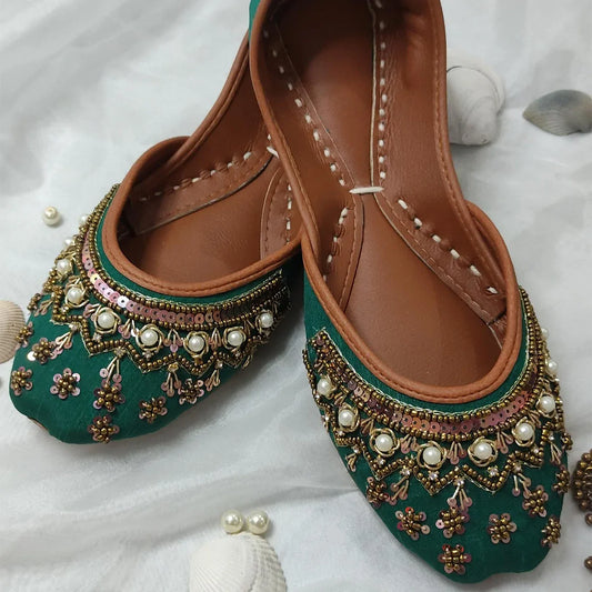 Picture of <!--dl-->Green Nawabi Khussa - Available at Raja Sahib