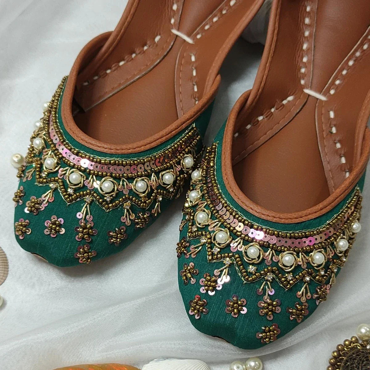 Picture of <!--dl-->Green Nawabi Khussa - Available at Raja Sahib