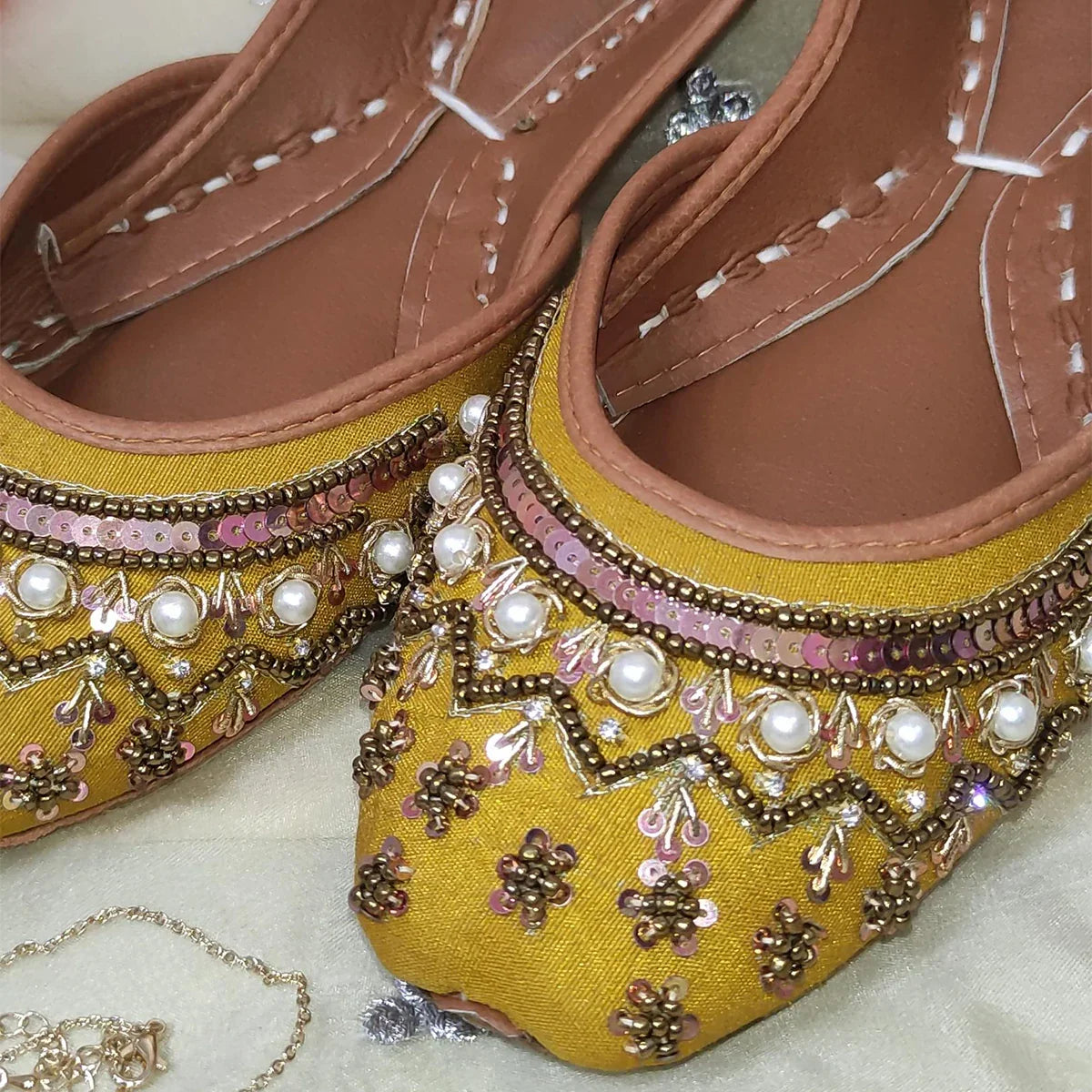 Picture of <!--dk-->Yellow Nawabi Khussa - Available at Raja Sahib