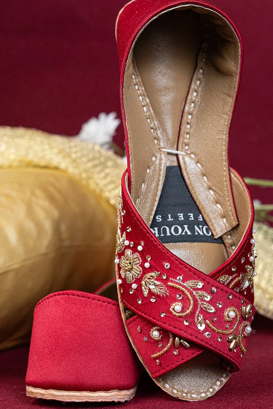 Picture of On Your Feets - Shahnama Collection - Royal Red - Available at Raja Sahib