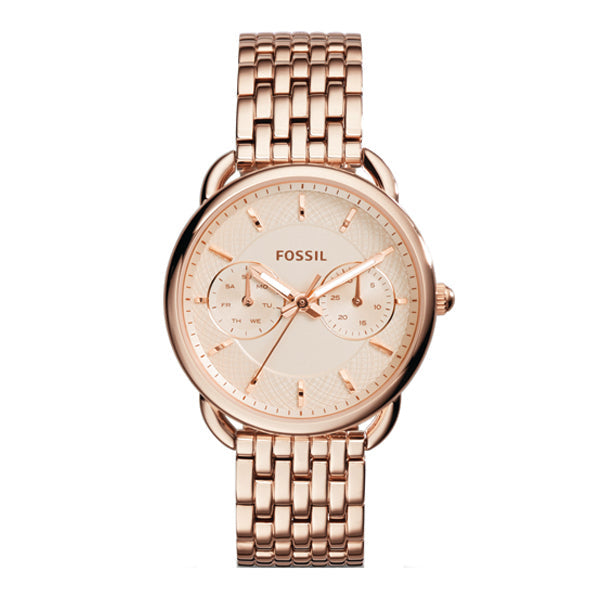 Picture of Fossil Tailor Rose Gold Stainless Steel Rose Gold Dial Quartz Watch for Ladies - ES3713 - Available at Raja Sahib