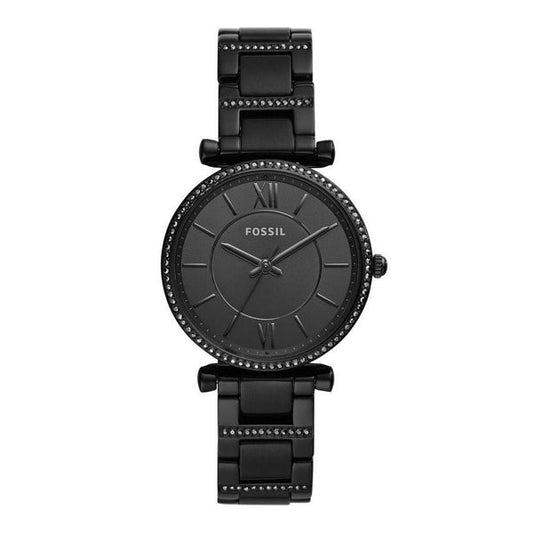 Picture of Fossil Carlie Black Stainless Steel Black Dial Quartz Watch for Ladies - ES4488 - Available at Raja Sahib