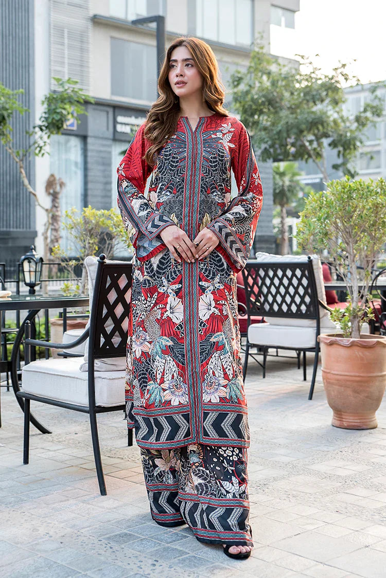 Picture of Ellena - Scarlet Premium Blend Fusion Co-Ords Set - Available at Raja Sahib