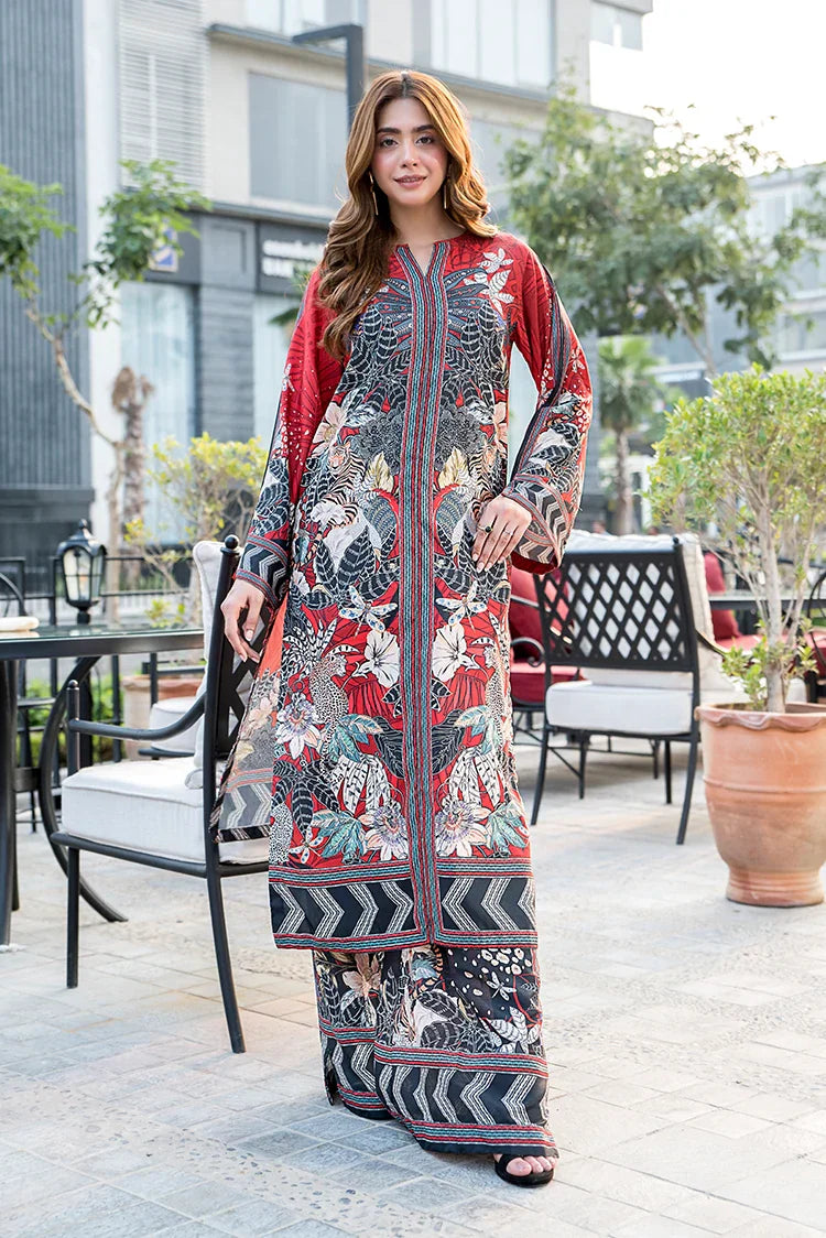 Picture of Ellena - Scarlet Premium Blend Fusion Co-Ords Set - Available at Raja Sahib
