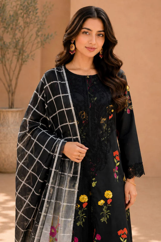 Picture of Kleren - Eleganza Embroidered & Digital Printed Lawn - Stitched - E-12 - Available at Raja Sahib