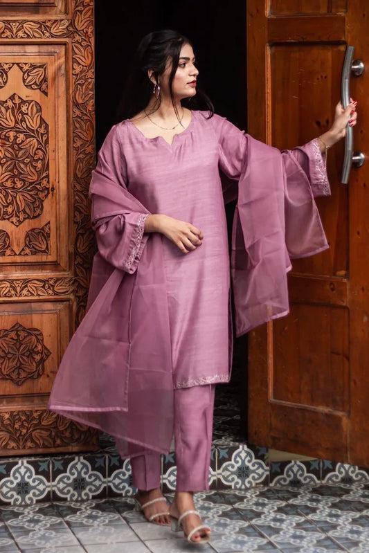 Picture of Zauk - Festive Edit - 3 Piece - Lavender - Available at Raja Sahib