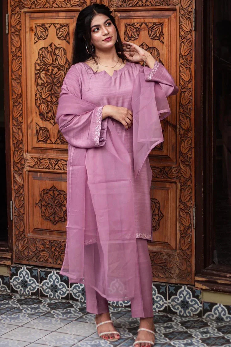 Picture of Zauk - Festive Edit - 3 Piece - Lavender - Available at Raja Sahib