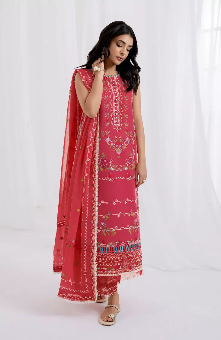 Picture of Fiona - 3 Piece Embroidered Lawn - Rosso - Available at Raja Sahib