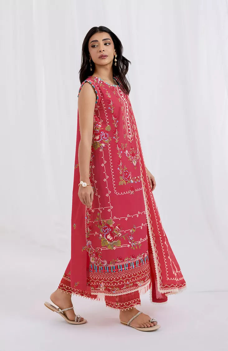 Picture of Fiona - 3 Piece Embroidered Lawn - Rosso - Available at Raja Sahib
