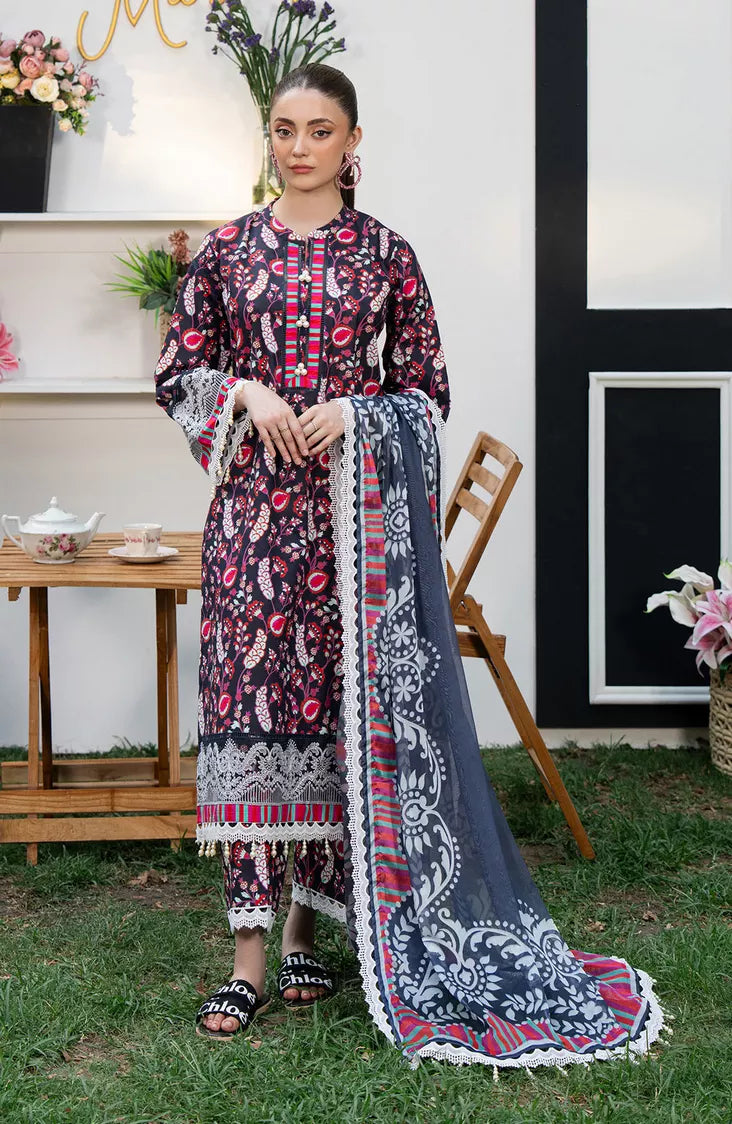 Picture of Fiona - 3 Piece Printed Lawn - Hydrangea - Available at Raja Sahib