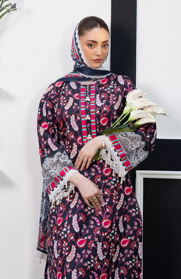Picture of Fiona - 3 Piece Printed Lawn - Hydrangea - Available at Raja Sahib