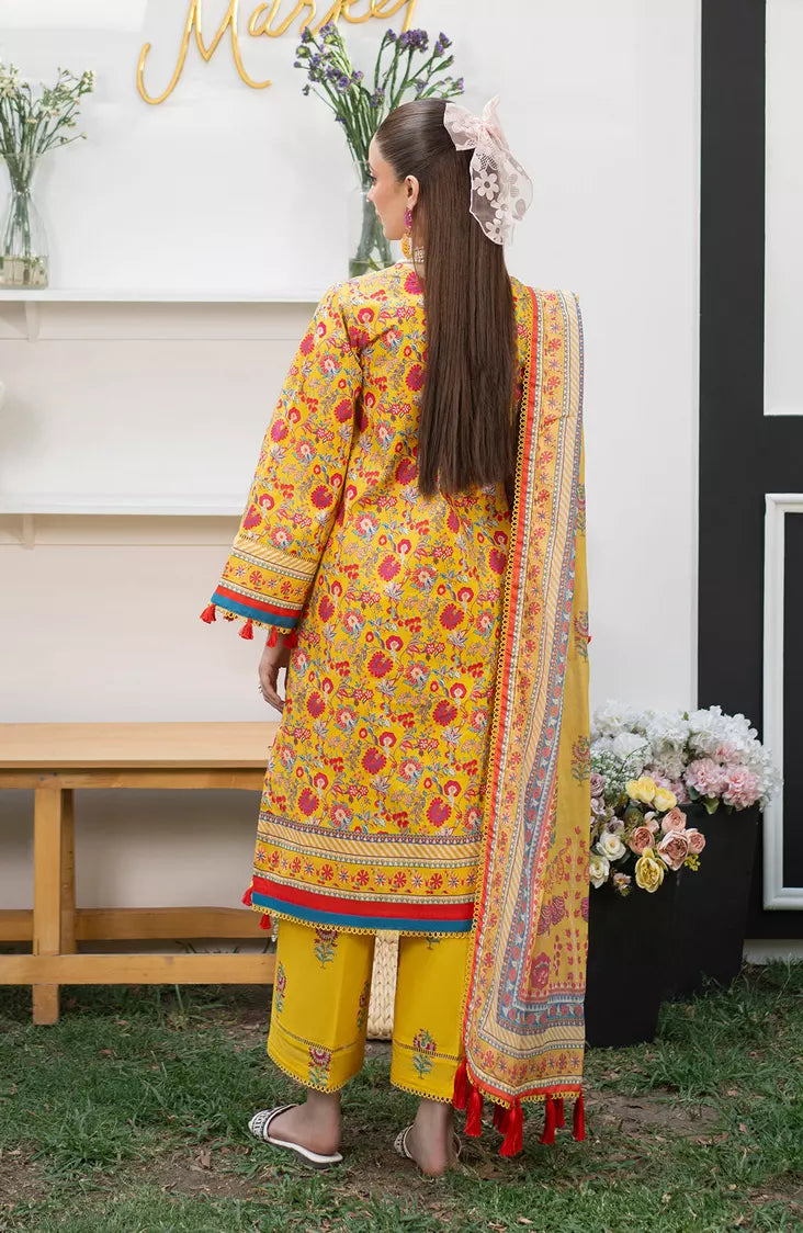 Picture of Fiona - 3 Piece Printed Lawn - Marigold - Available at Raja Sahib