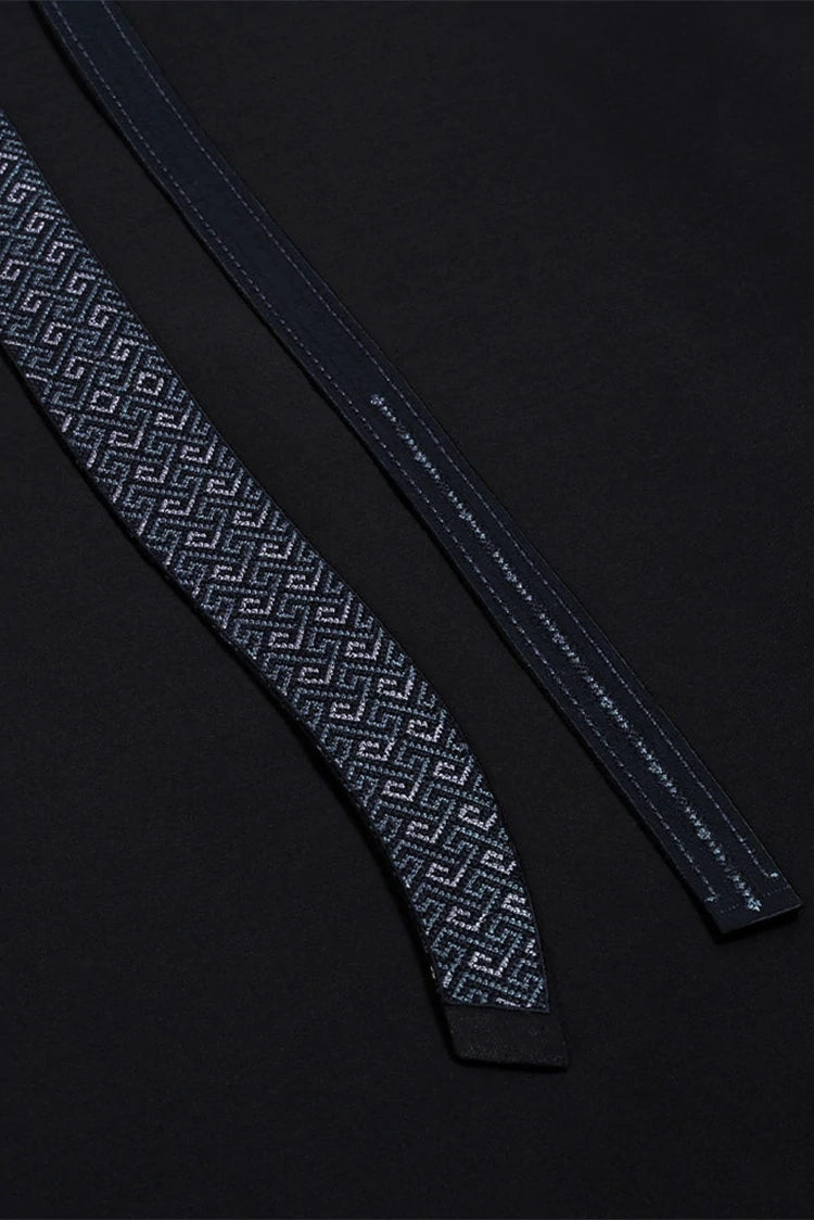 Picture of Fabrich - Men's Unstitch Multi-Colors Fancy-Stitch Embroidered Suit - Black - Available at Raja Sahib