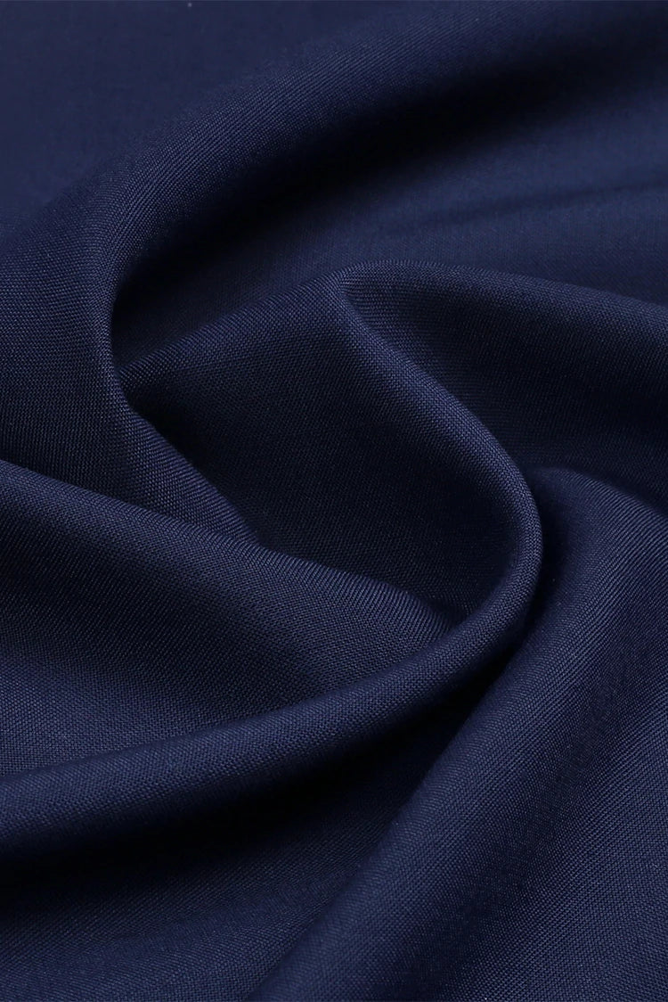 Picture of Fabrich - Men's Unstitch Embroidered Neckline Kameez Shalwar- Navy - Available at Raja Sahib