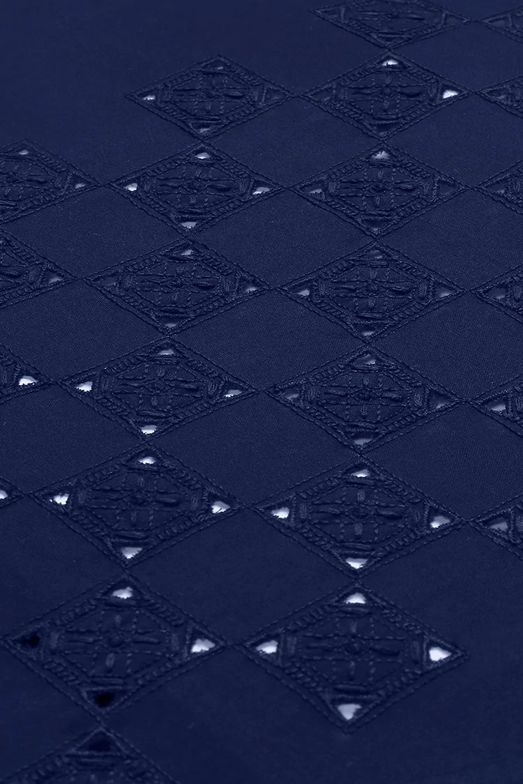 Picture of Fabrich - Men's Unstitch Embroidered Kameez Shalwar - Navy - Available at Raja Sahib