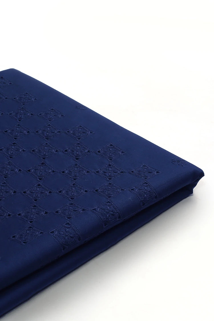 Picture of Fabrich - Men's Unstitch Embroidered Kameez Shalwar - Navy - Available at Raja Sahib