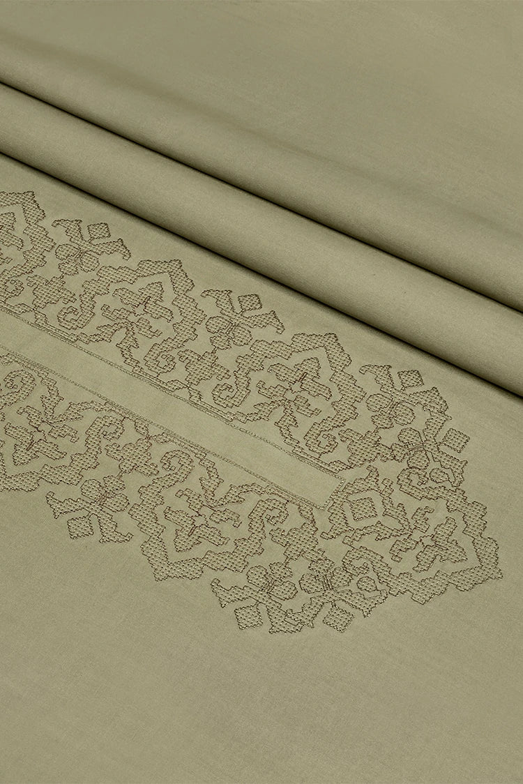 Picture of Fabrich - Men's Unstitch Cross Stitch Embroidered Neckline Kameez Shalwar - Ecru - Available at Raja Sahib