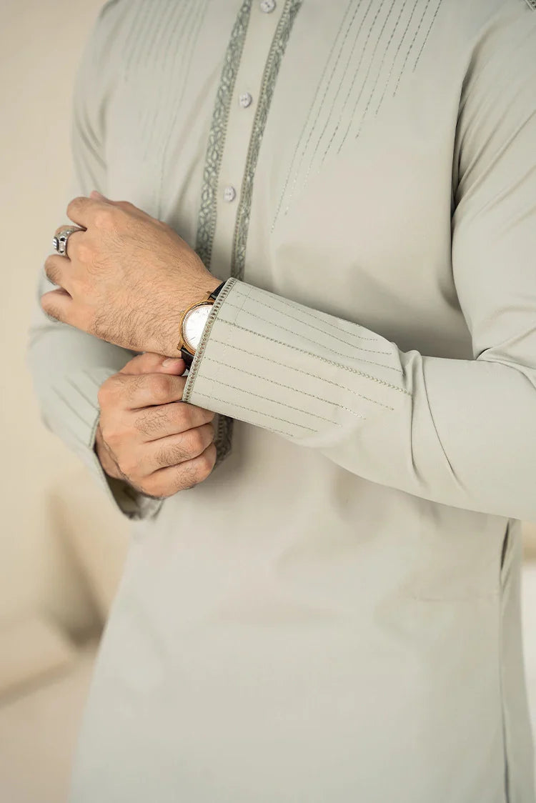 Picture of Fabrich - Men's Embroidered Unstitch Kameez Shalwar - Nyanza - Available at Raja Sahib