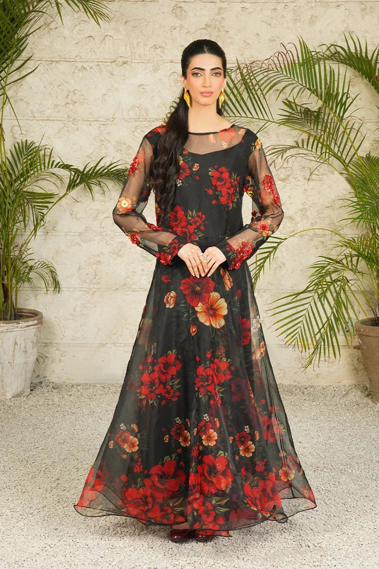 Picture of Stitch Vibes - Ravayah Eid Collection Vol 1 - Dahlia Noir Pishwas - Available at Raja Sahib