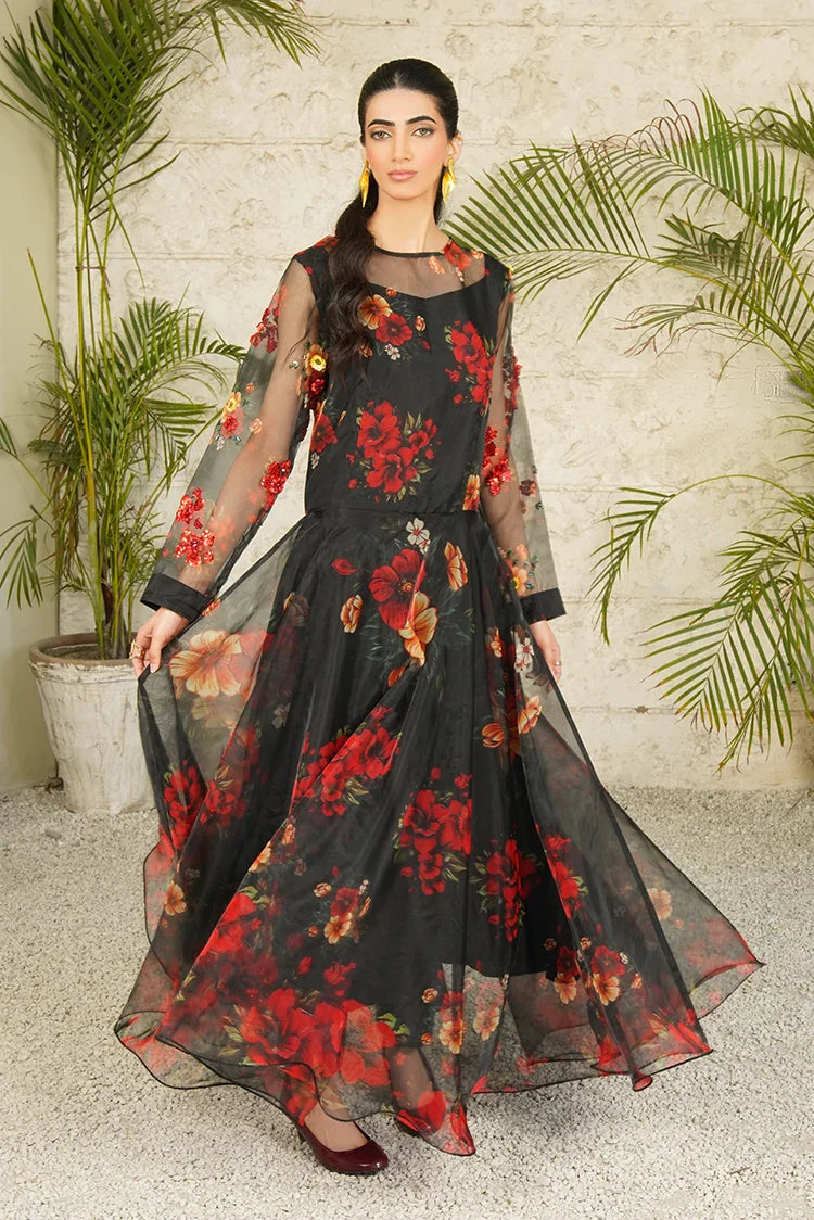 Picture of Stitch Vibes - Ravayah Eid Collection Vol 1 - Dahlia Noir Pishwas - Available at Raja Sahib