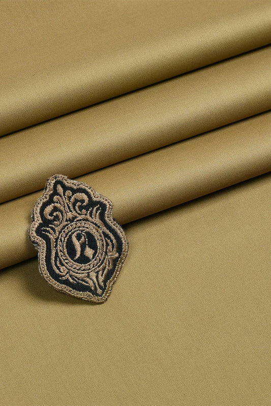 Picture of Fabrich - Men's Unstitch Soft Cotton Kameez Shalwar - Mustard - Available at Raja Sahib