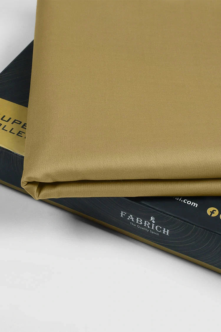 Picture of Fabrich - Men's Unstitch Soft Cotton Kameez Shalwar - Mustard - Available at Raja Sahib