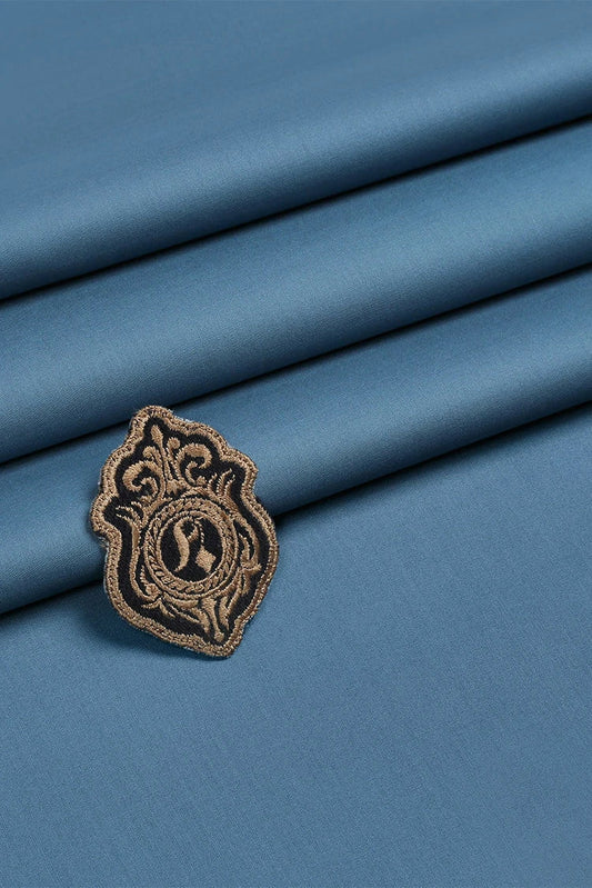 Picture of Fabrich - Men's Unstitch Soft Cotton Kameez Shalwar - Turkish Blue - Available at Raja Sahib