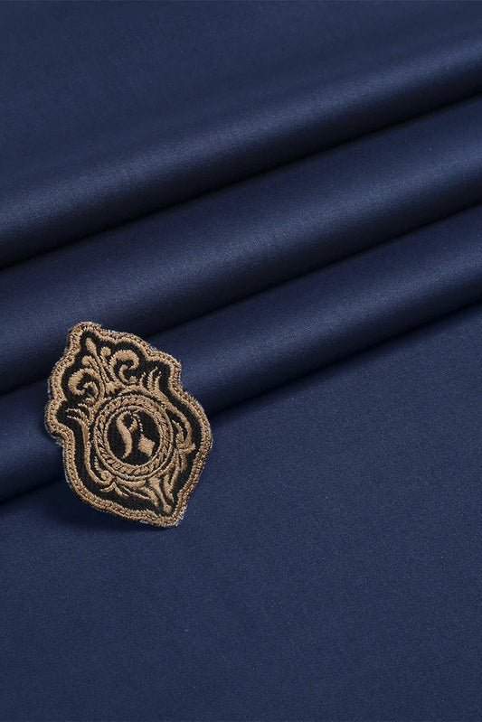 Picture of Fabrich - Men's Unstitch Soft Cotton Kameez Shalwar - Navy - Available at Raja Sahib