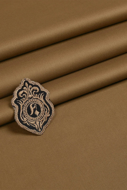 Picture of Fabrich - Men's Unstitch Soft Cotton Kameez Shalwar - Copper - Available at Raja Sahib