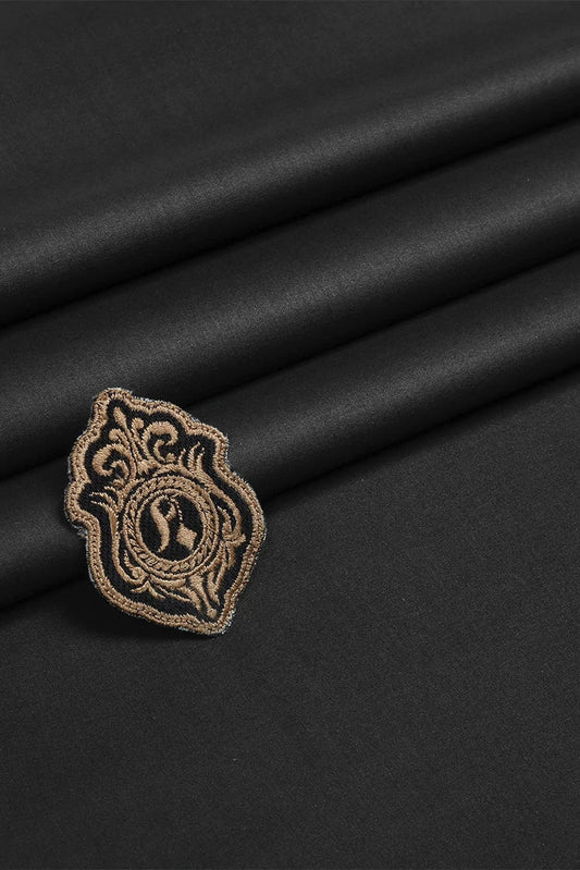 Picture of Fabrich - Men's Unstitch Soft Cotton Kameez Shalwar - Black - Available at Raja Sahib