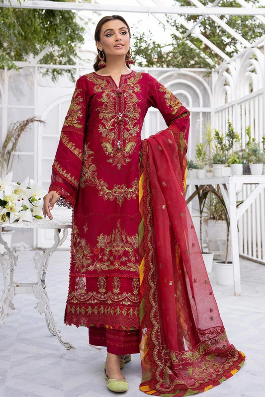 Picture of Tessa - Festive Lawn - Carmine Flare - Available at Raja Sahib