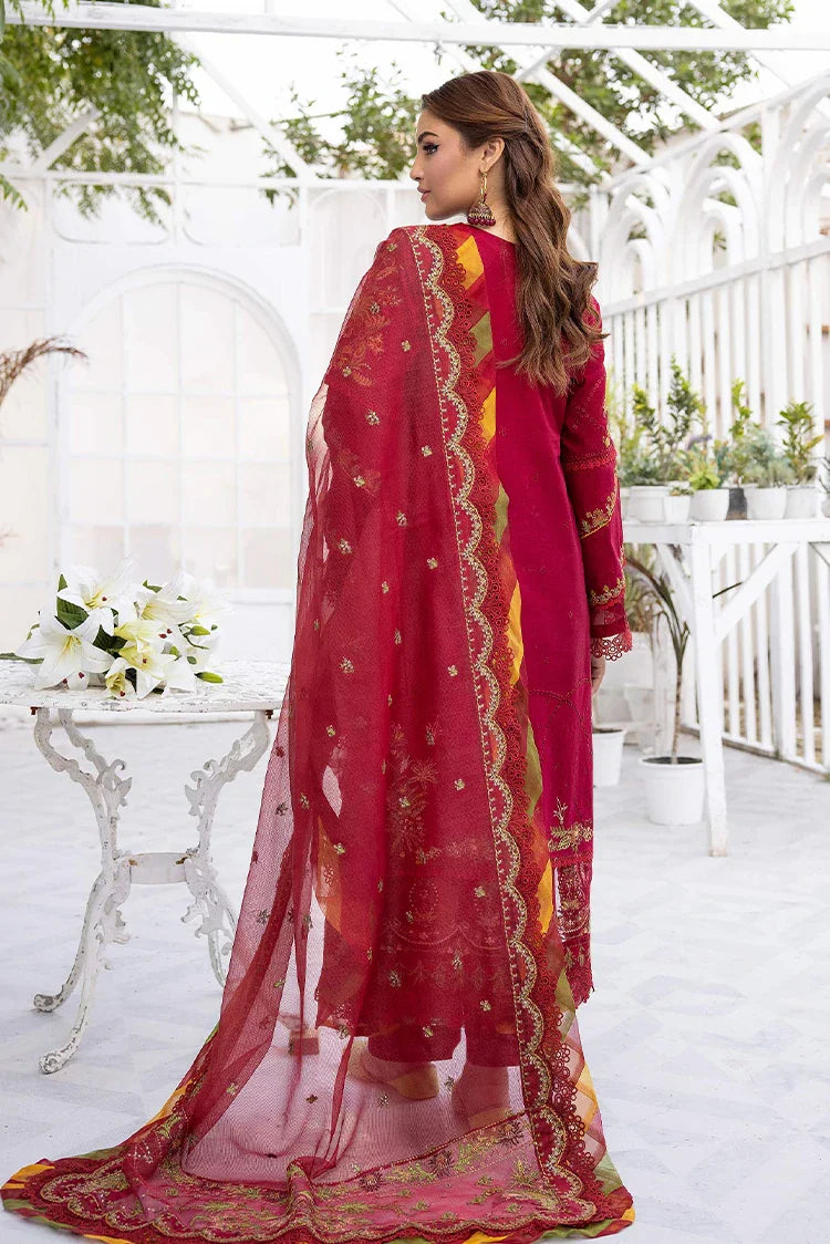Picture of Tessa - Festive Lawn - Carmine Flare - Available at Raja Sahib