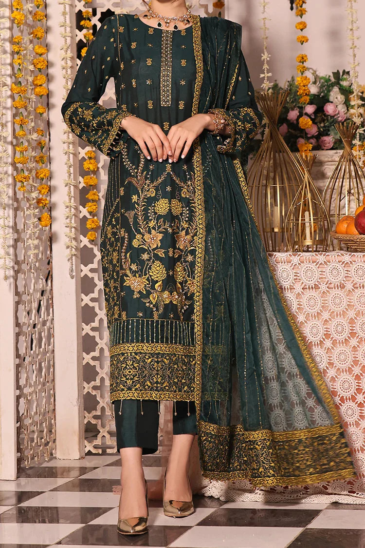 Picture of Tasneem Shamim - Zumra Luxury Festive - Arzu - Cotton Silk - 3-Piece MTO - Available at Raja Sahib