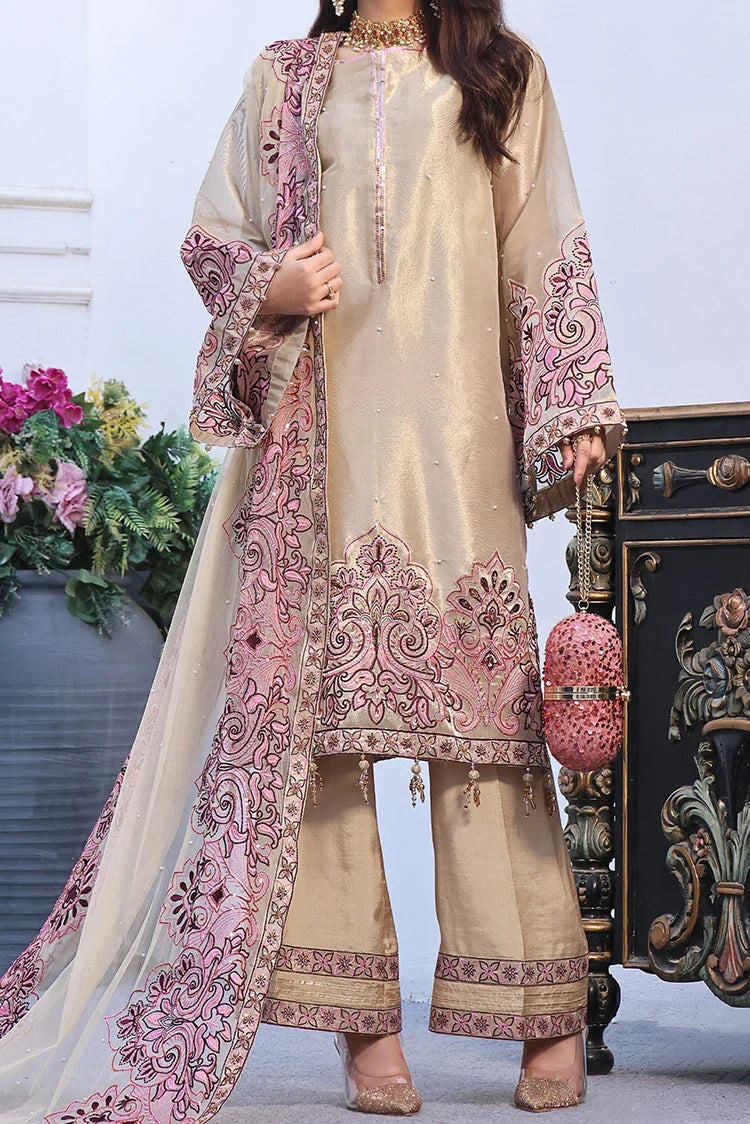 Picture of Tasneem Shamim - Zumra Luxury Festive - Ebru - Masuri - 3-Piece MTO - Available at Raja Sahib