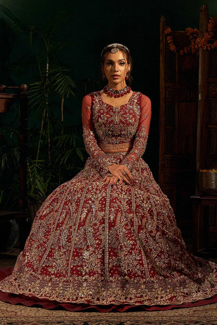 Picture of Fabiha Fatima - Mehar o Maah Luxury Festive - Ruby - Available at Raja Sahib