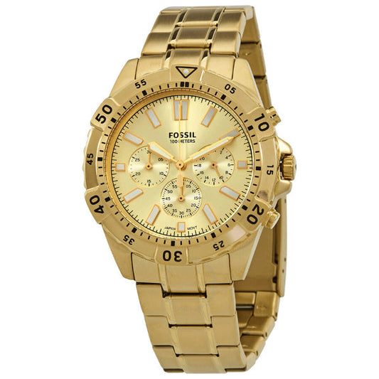 Picture of Fossil Garrett Gold Stainless Steel Gold Dial Chronograph Quartz Watch for Gents - FS5772 - Available at Raja Sahib