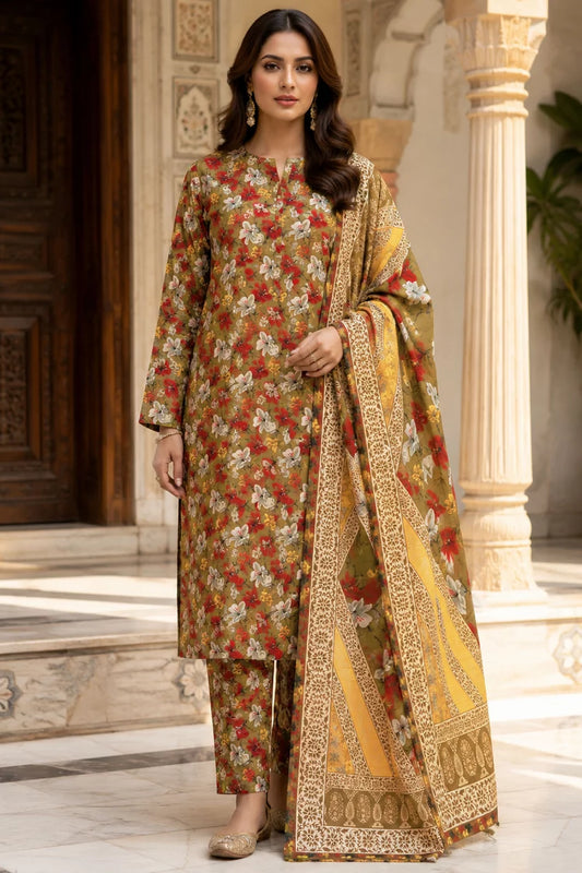 Kleren - Digital Printed Doria Lawn - F-33 - Unstitched
