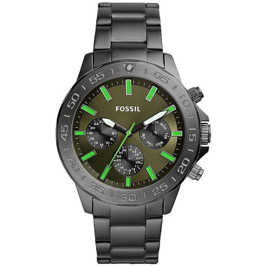 Picture of Fossil Bannon Multifunction Gray Stainless Steel Green Dial Chronograph Quartz Watch for Gents - BQ2504 - Available at Raja Sahib