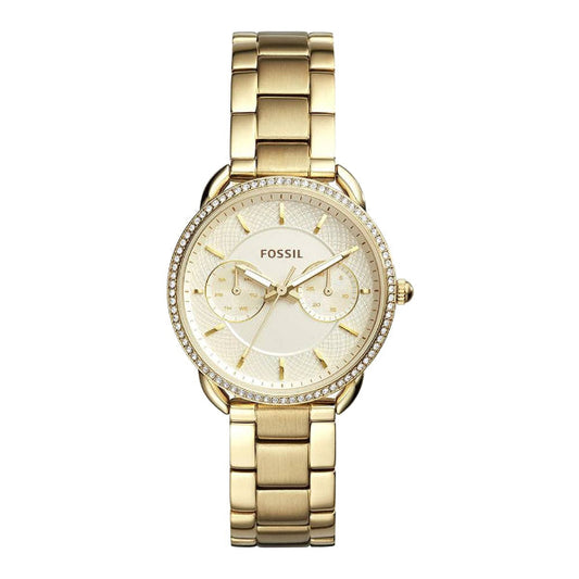 Picture of Fossil Tailor Multifunction Gold Stainless Steel White Dial Quartz Watch for Ladies - ES4263 - Available at Raja Sahib